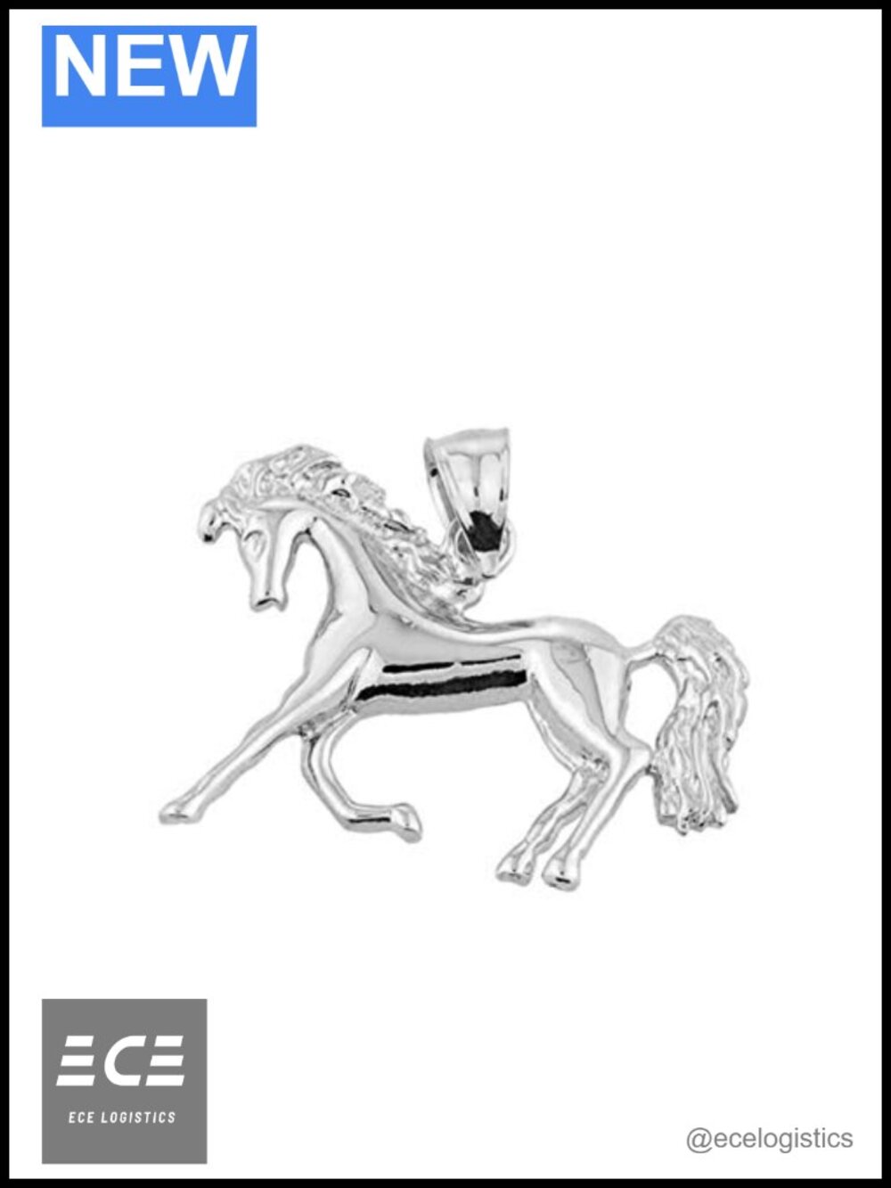 Sterling Silver Horse Pendant Charm Necklace Jewelry Gift